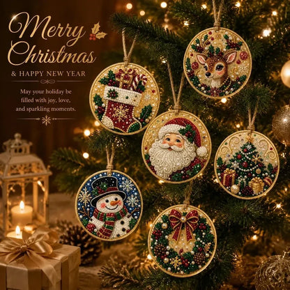 🔥Only $9.99 Last Day Promotion!🎄Christmas DIY Diamond Painting Ornaments Kit (6 PCS)🎅