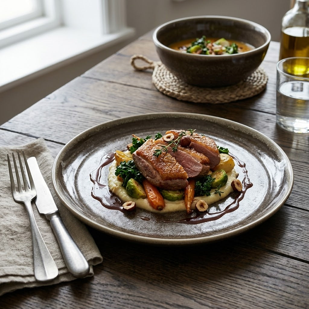 Coffee Kiln-Glazed Shallow Plate