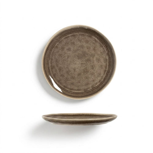 Coffee Kiln-Glazed Shallow Plate